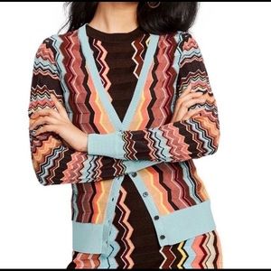 Missoni Colore Cardigan Sweater Zig Zag Stripes S